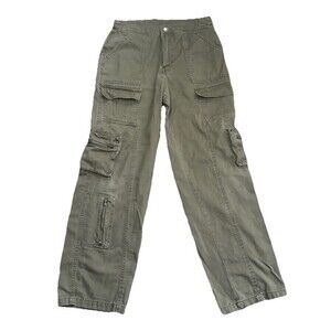 Women’s Juniors Army‎ Green Cargo Straight Leg Casual Pants Size 3